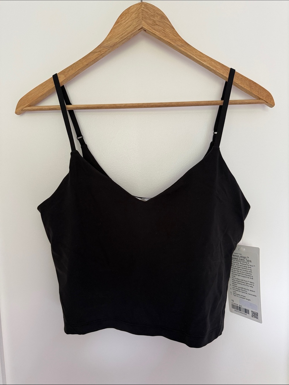Lululemon Women's Black Adjustable-Strap Camisole Crop Top